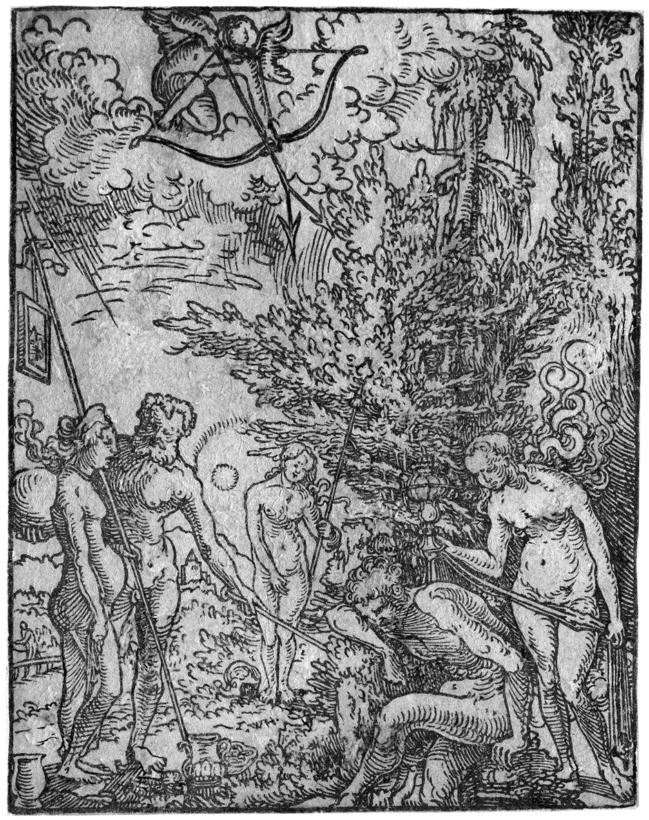 Artwork by Wolf Huber, Das Urteil des Paris, Made of woodcut