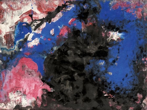 Black Enclosed by Blue by Fred Thieler, 1992