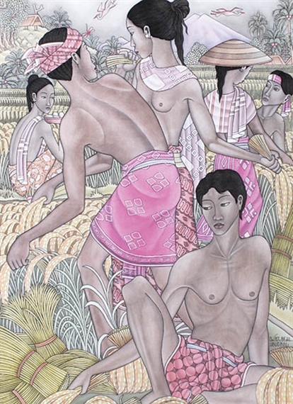 Panen Padi by Dewa Putu Bedil