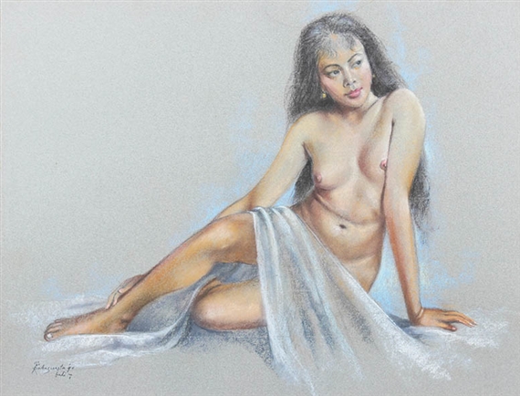 Sitting Nude by Raka Suasta, 1990
