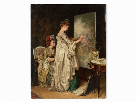 Paintress by Charles Alexandre Coëssin De La Fosse, 1873