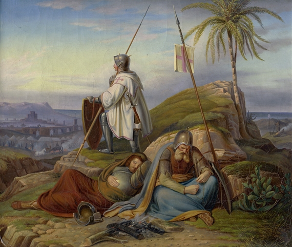 Kreuzfahrer auf der Morgenwacht by Hermann Anton Stilke, 1834