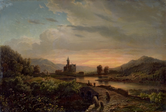 Rheinlandschaft by August von Wille, 1848