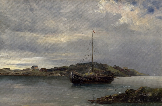 Abend am Frischen Haff by Gustav Meissner, 1883