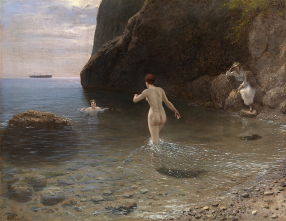 Bathing in Crimea by Lev Felixovich Lagorio, 1891