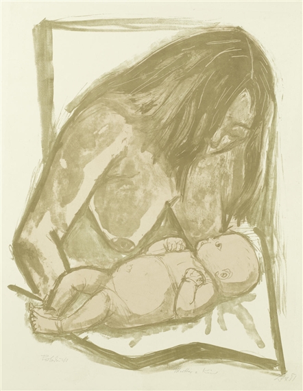 Mutter und Kind by Otto Dix, 1951