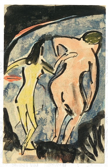 Zwei Badende by Ernst Ludwig Kirchner, 1910