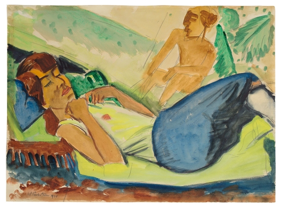 Ruhendes Mädchen by Max Pechstein, 1921