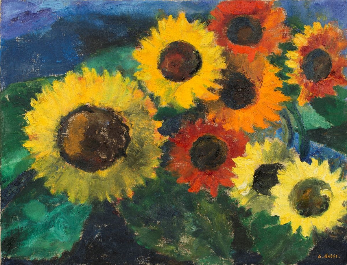 Leuchtende Sonnenblumen by Emil Nolde, 1950