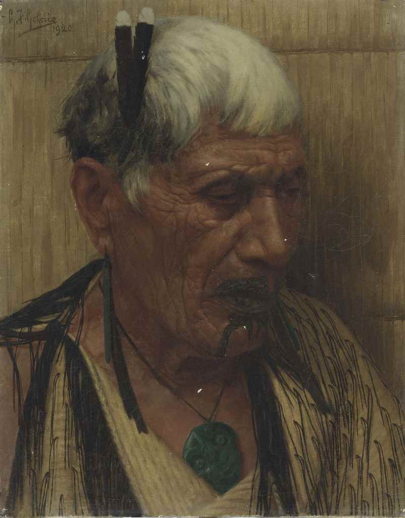 Memories. Wiripine Ninia, a Ngatiawa Chieftainess by Charles Frederick Goldie, 1920