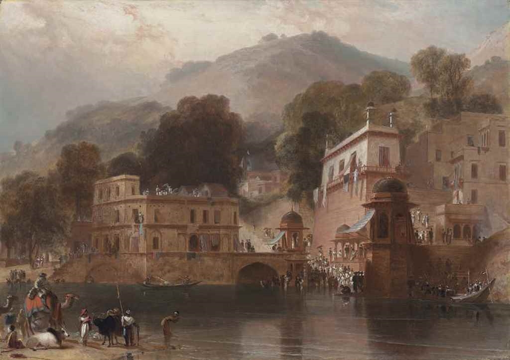 Artwork by William Daniell, The principal gaut at Hurdwar, Northern India, Made of oil on canvas