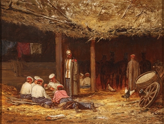 Imperial Russian Horse Guard Soldiers Playing Cards - Petr Gruzinsky