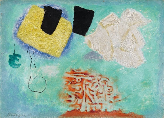 Lyrik mit Kammzug auf Blau-Grün