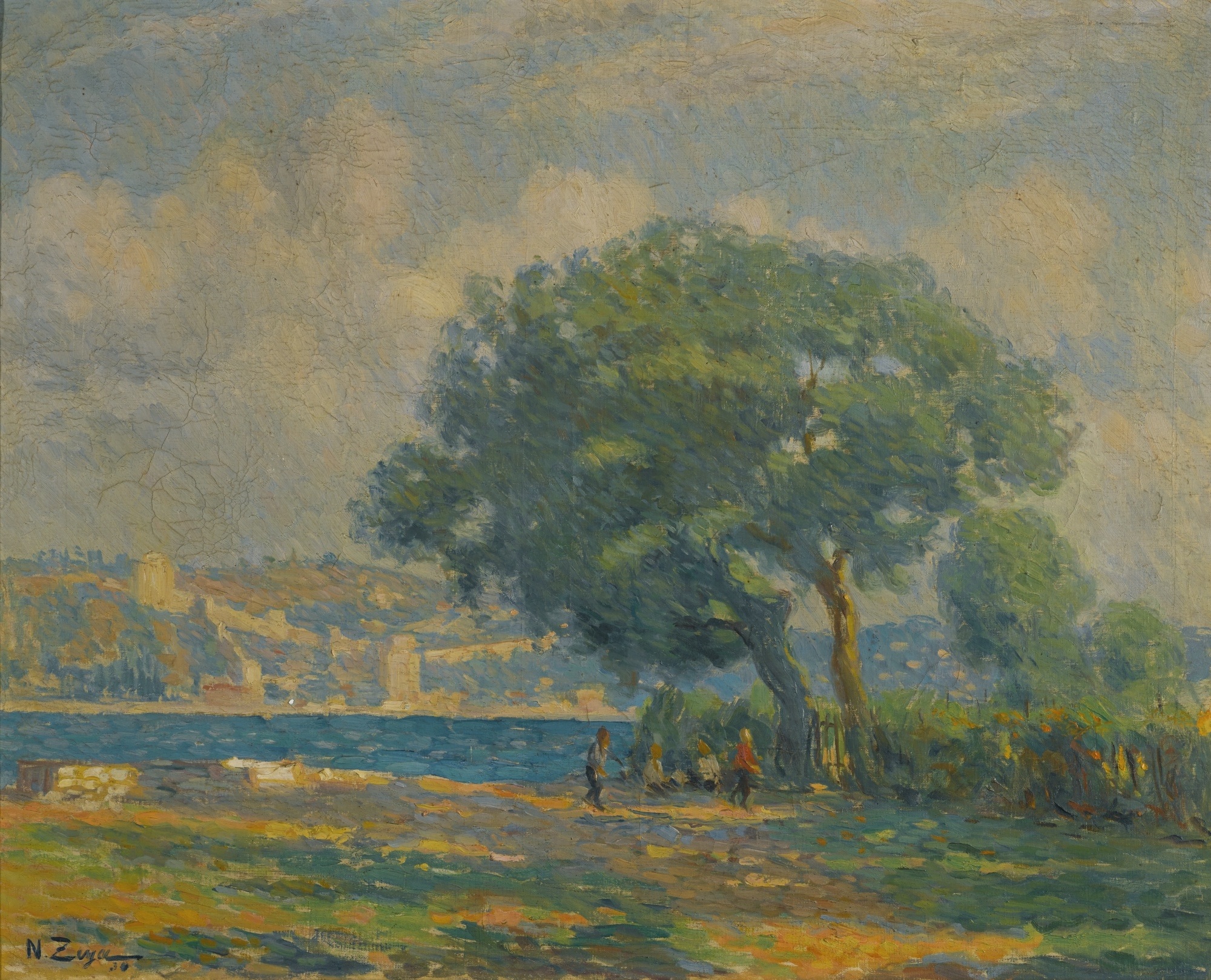 Artwork by Nazmi Ziya Güran, RUMELIHISARI, ON THE BOSPHORUS, Made of oil on canvas