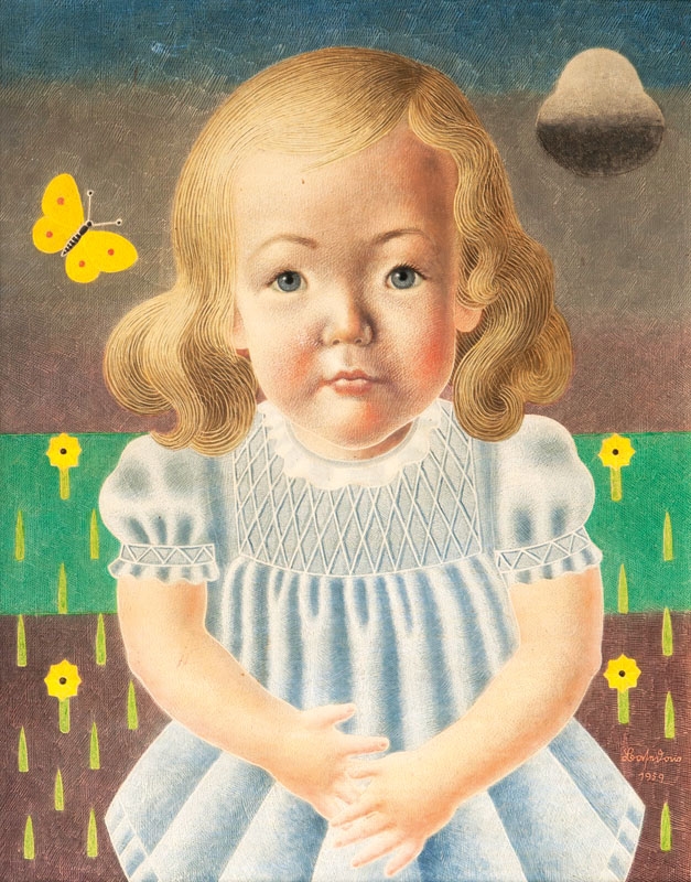 Artwork by Heinrich Basedow the Younger, Portrait of a Girl, Made of Oil on wood