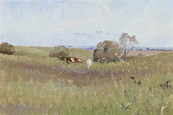 UNPLOUGHED FIELD by Elioth Gruner, 1916