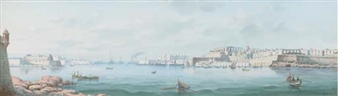 The harbour at Valetta - Carmello Bonello