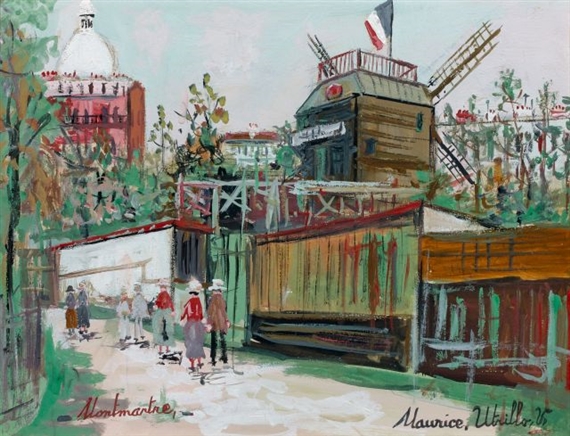 Montmartre, le Sacré-Coeur et le moulin de la Galette by Maurice Utrillo