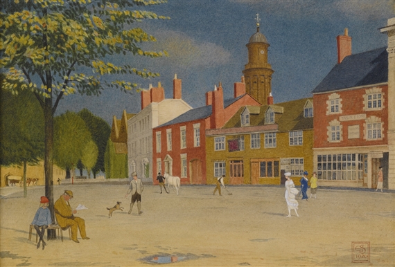 THE GREEN AT BANBURY by Joseph Edward Southall, 1920