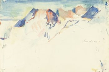 Totes Gebirge:.Rotgschirr. Schermberg. Großer Priel. Temelberg by Herbert Boeckl, 1949