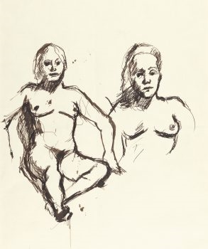 Studie eines sitzenden Aktes by Herbert Boeckl