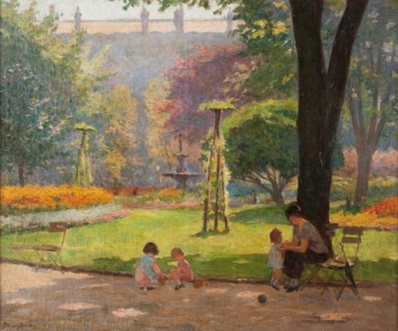 Jeux dans le parc by Georges Jules Ernest Binet