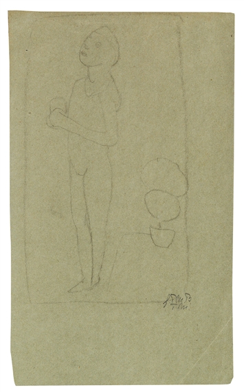 Stehender Mächenakt by Paula Modersohn-Becker, 1905
