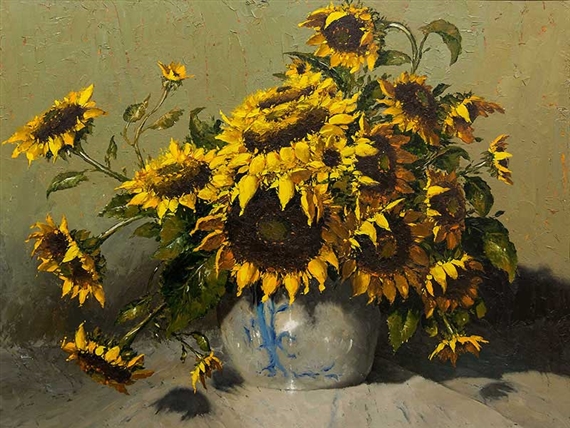 Still Life Sunflowers by Hennie Griesel