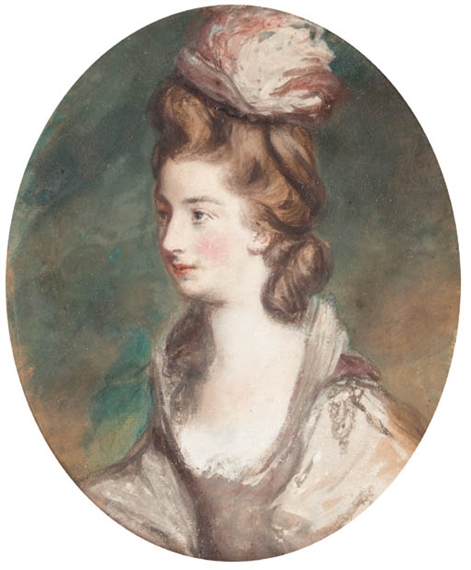 Portrait of Mary Isabella, Duchess of Rutland, half-length by Daniel Gardner