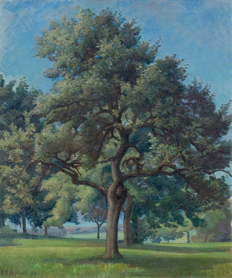 Summer landscape with trees by Steven Paul Robert, 1936