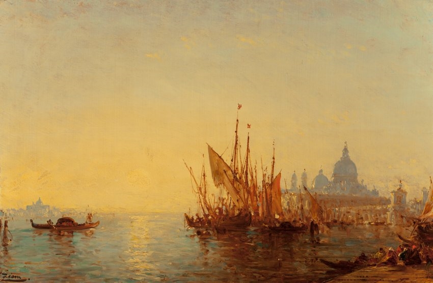 Artwork by Félix Ziem, Bacino di San Marco, Made of Oil on panel