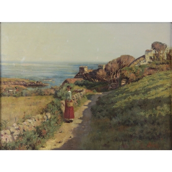 Women in a Coastal Landscape - Frederick Swynnerton