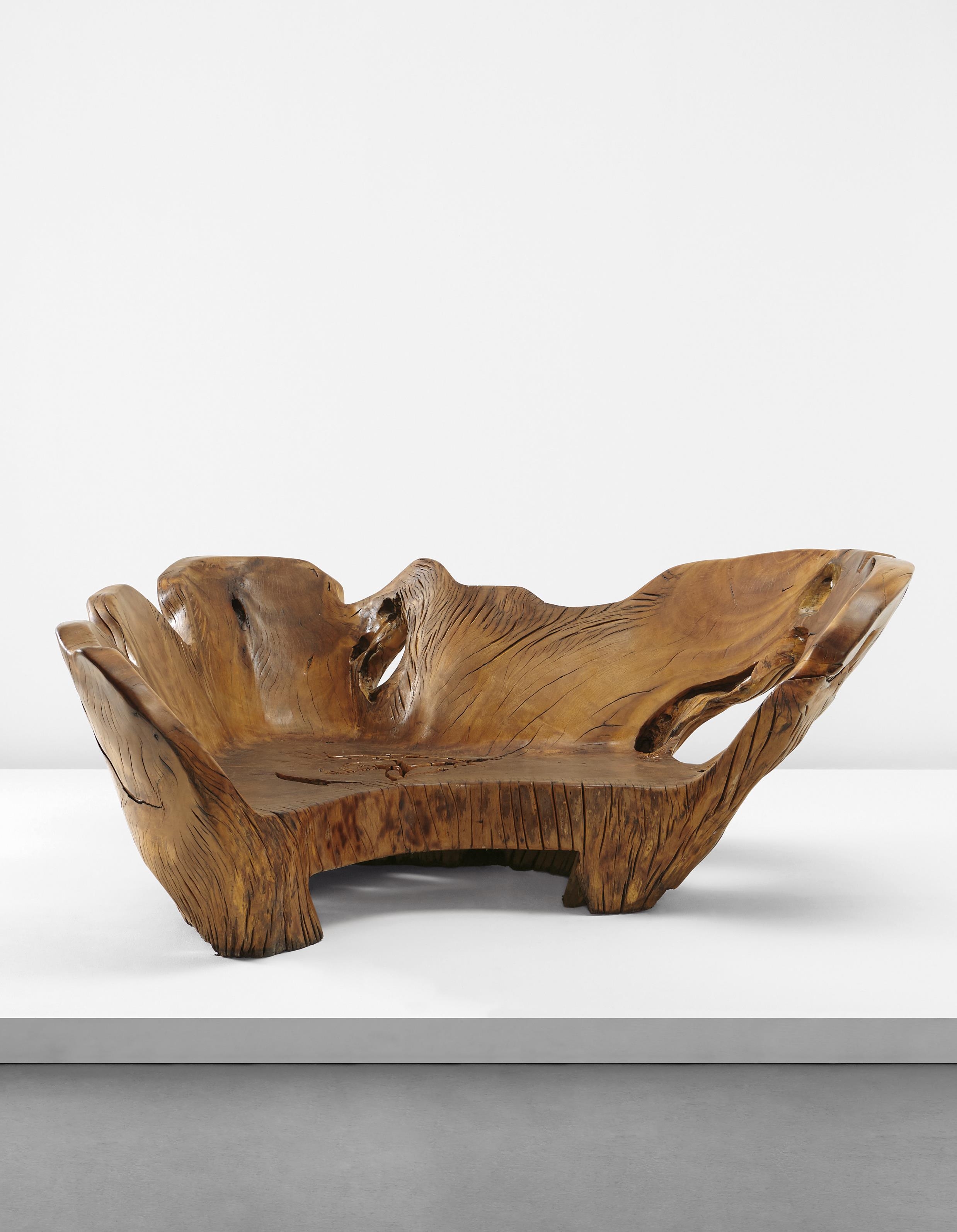 Artwork by Hugo França, “Babitonga” settee, Made of Pequi wood