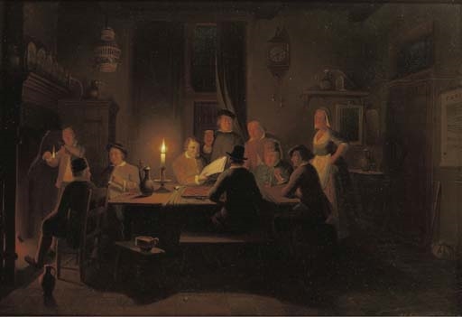 Evening at the inn by Pieter Geerard Sjamaar