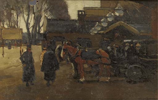Carriages by The Hague trainstation by Wilhelmus Hendrikus Petrus Johannes de Zwart