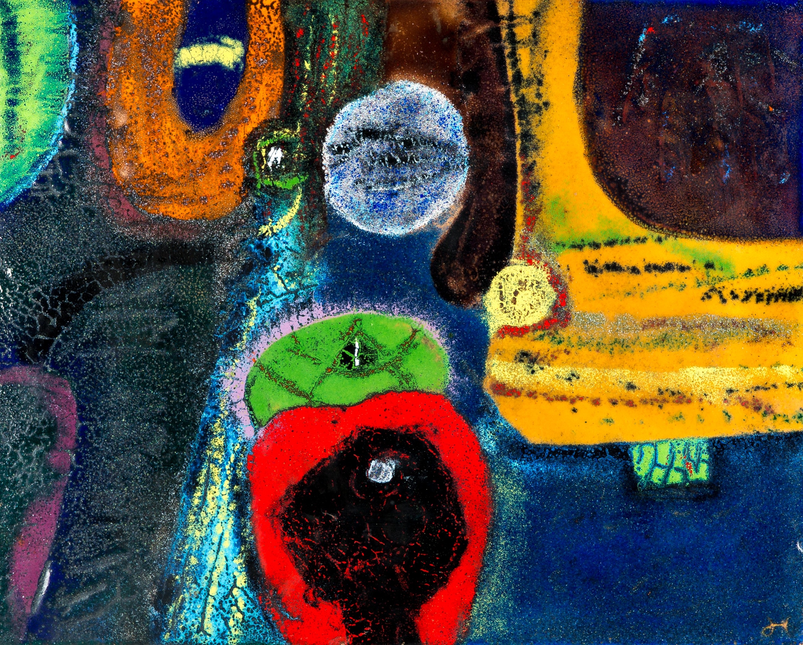 Artwork by Ole Hammeleff, Röd Vision, Made of enamel painting