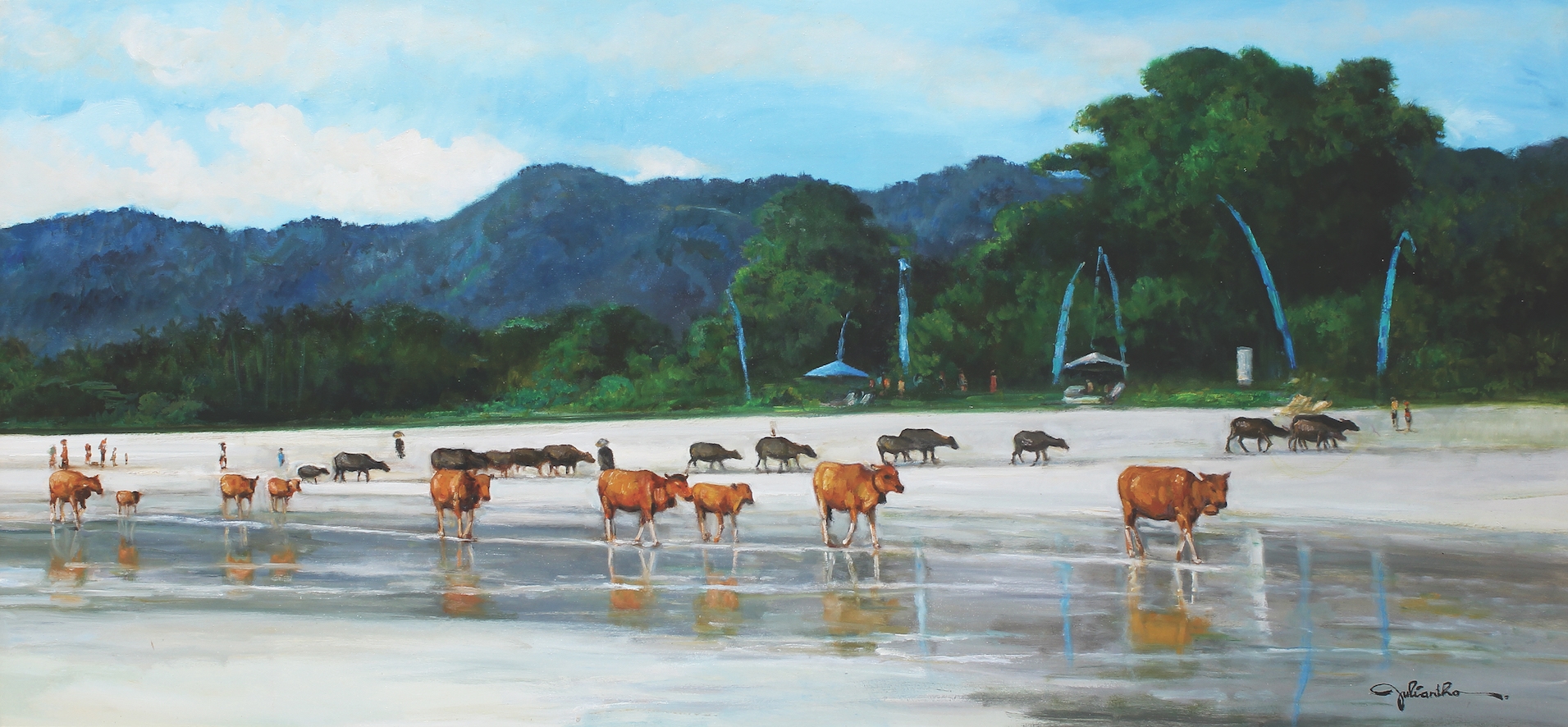 Cows and Buffaloes on The Beach by Yuliantho Wiryasaputra