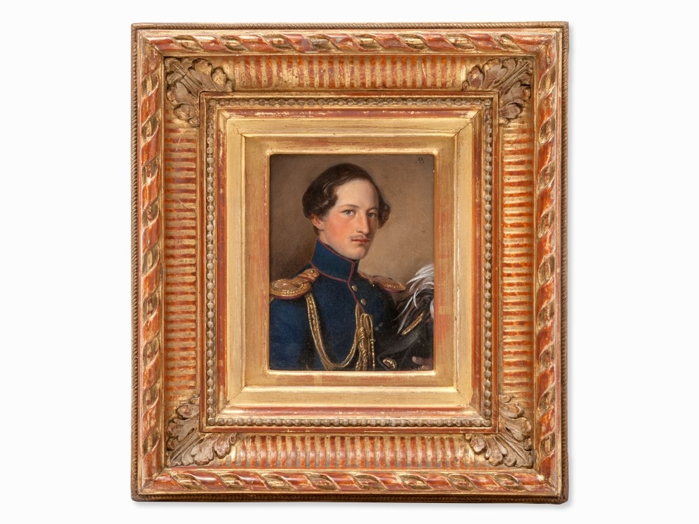 Artwork by Monogrammist A.B., Portrait of Count Georg von Maldeghem, Made of Oil on copper