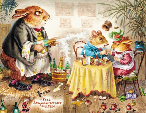 The Incompetent waiter by Norman Meredith, 1983