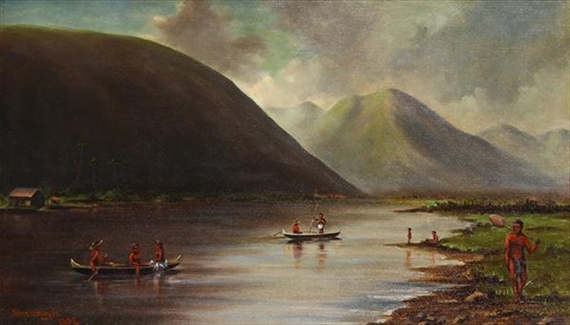 Hawaiian Village on a Lagoon - George Stratemeyer