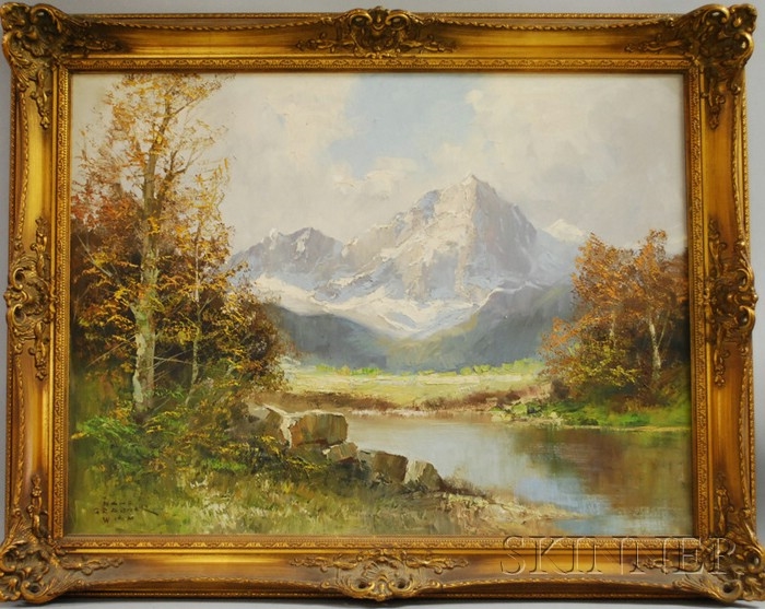 Artwork by Hans Grabner, Mountain Landscape, Made of Oil on canvas