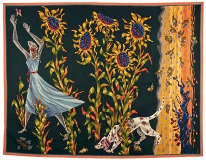 Artwork by Marc Saint-Saëns, LES SOLEILS ET LA PLUIE, Made of tapestry