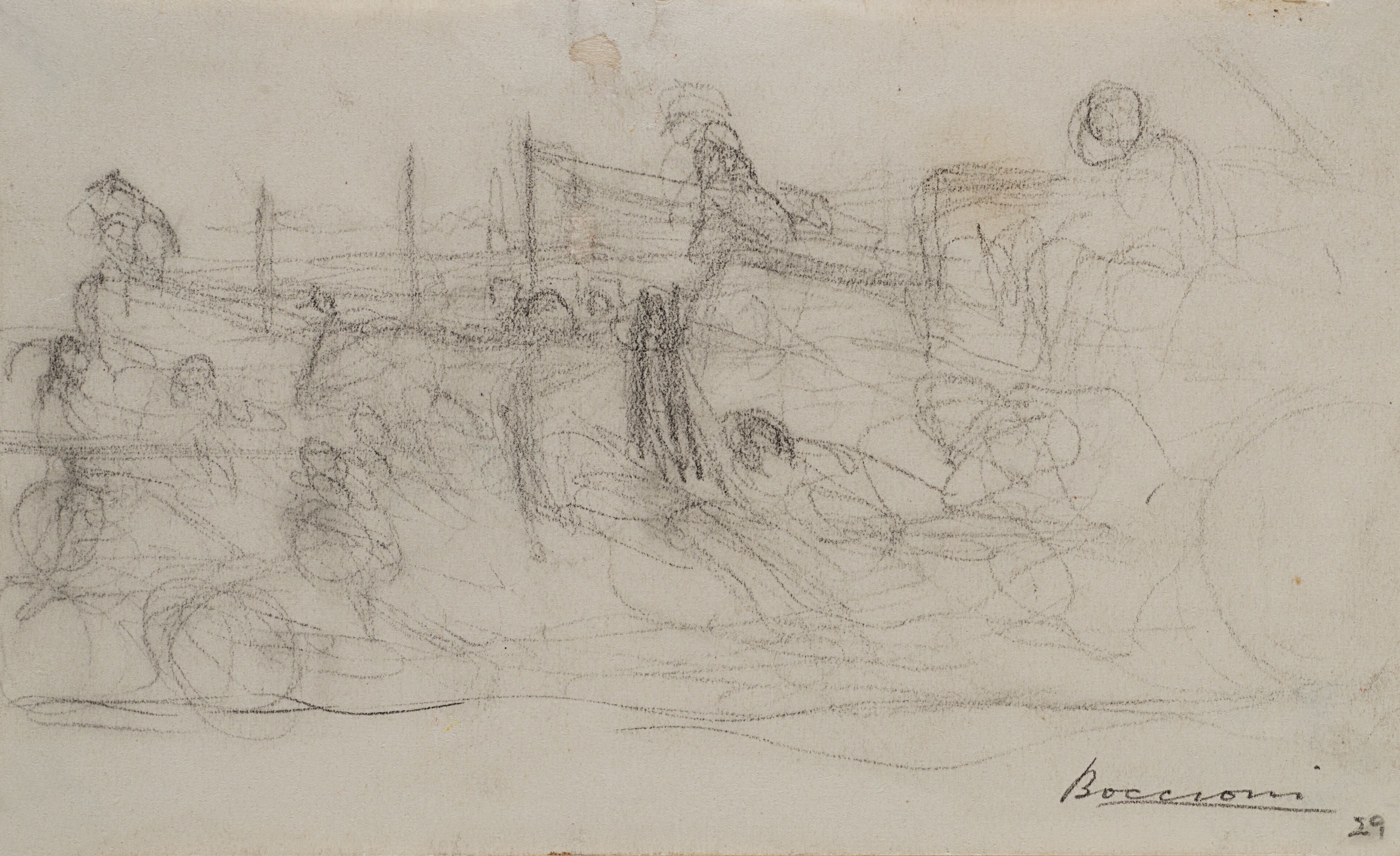 Artwork by Umberto Boccioni, Studio di periferia, Made of pencil on paper