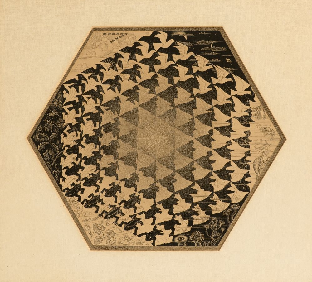 Artwork by Maurits Cornelis Escher, Verbum, Made of Lithograph