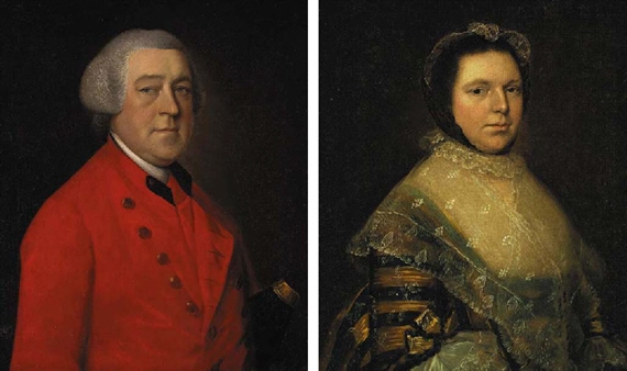 Two Works: Portrait of Thomas Prowse, of Compton Bishops (1708-1767), half-length; and Portrait of Elizabeth Prowse, half-length by Thomas Gainsborough
