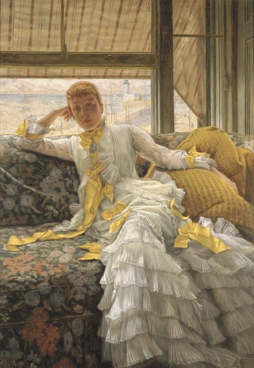 Artwork by James Jacques Joseph Tissot, Seaside (also known as July, La Réverie, or Ramsgate Harbour), Made of oil on canvas