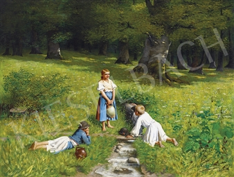 At the Forest (Children at the Spring) - Mihali Szobonya