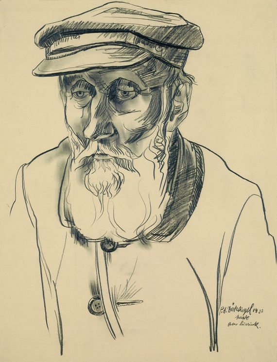 Artwork by Peter August Böckstiegel, Porträt Peter Sussieck, Made of Pencil drawing