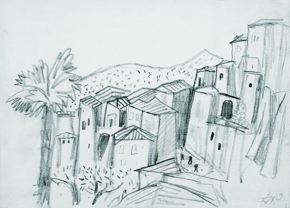 Artwork by Otto Dix, Olevano, Made of Pencil drawing