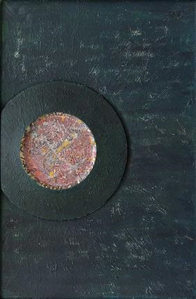 Artwork by Bijan Rafaty, Rara Avis, Made of mixed media on fiberboard